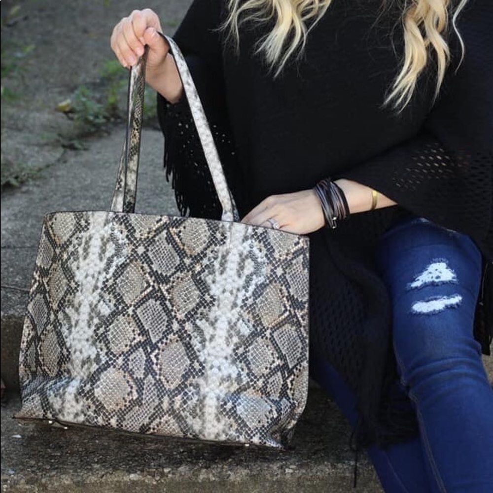 Python Tote Khaki/Gray